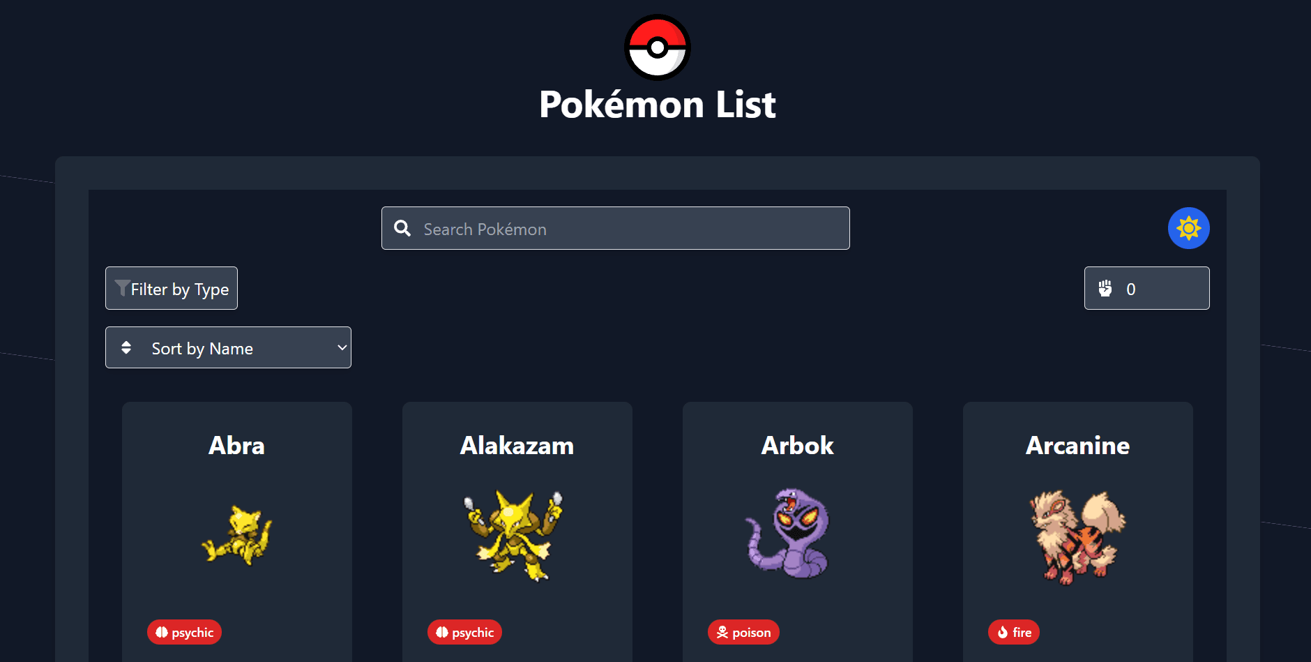 Pokémon React App